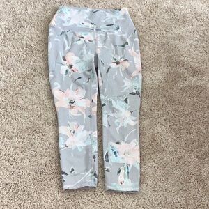Floral active wear/legging, cloud blue, RBX brand.